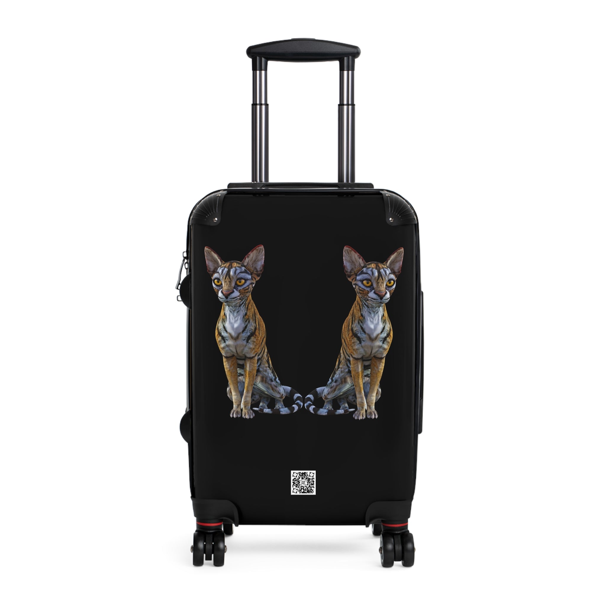 Tiger Sphynx Cats DOUBLE DUTY Black Suitcase in 3 sizes