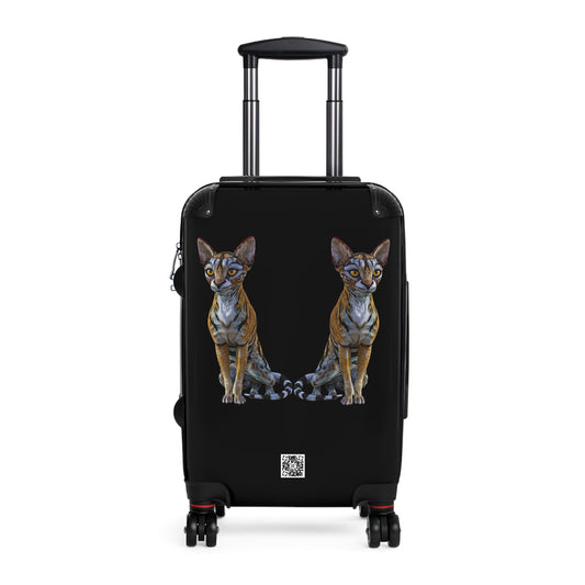 Tiger Sphynx Cats DOUBLE DUTY Black Suitcase in 3 sizes