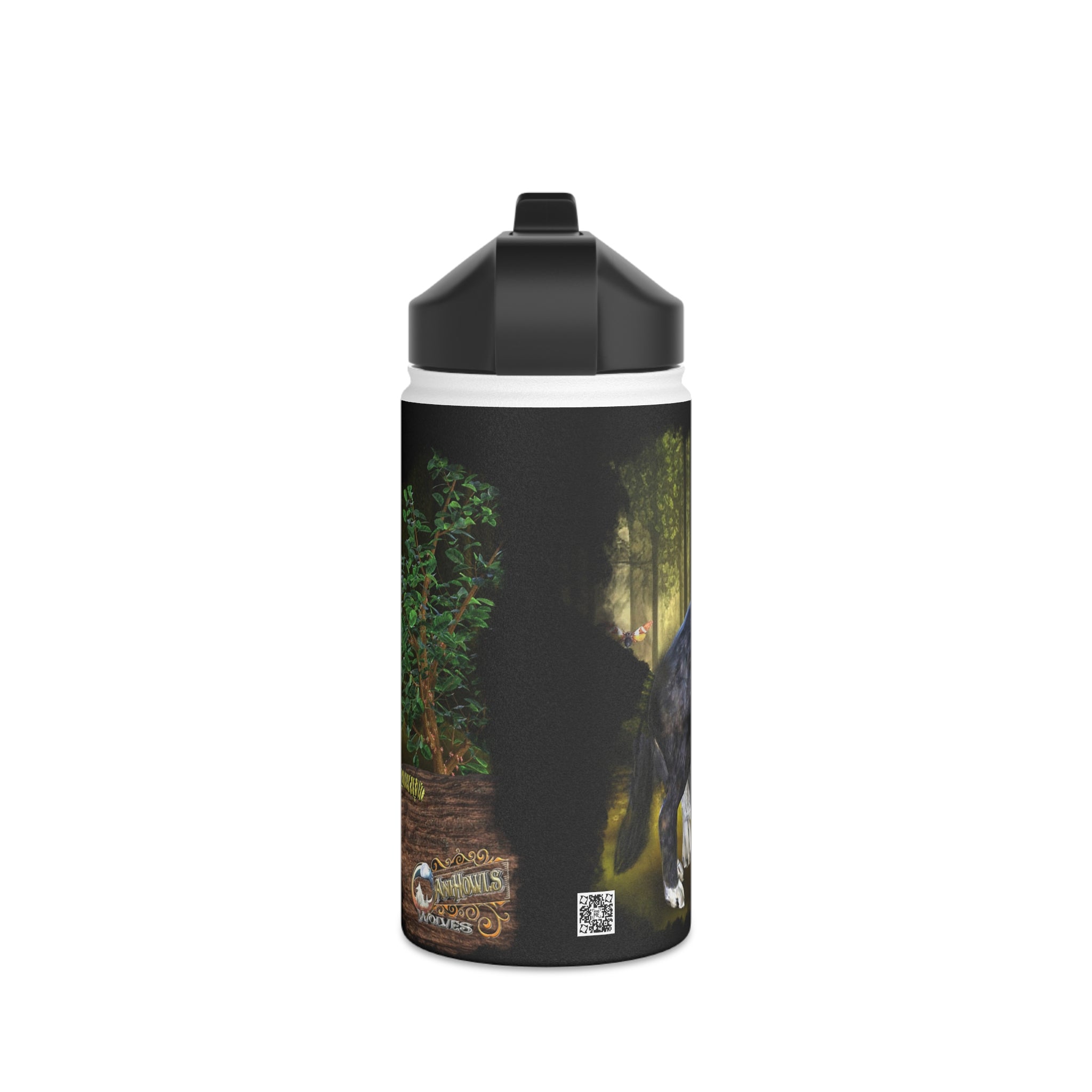 Anihowls™ ~ WOLF PUP TRIO Stainless Steel Water Bottle, Standard Lid