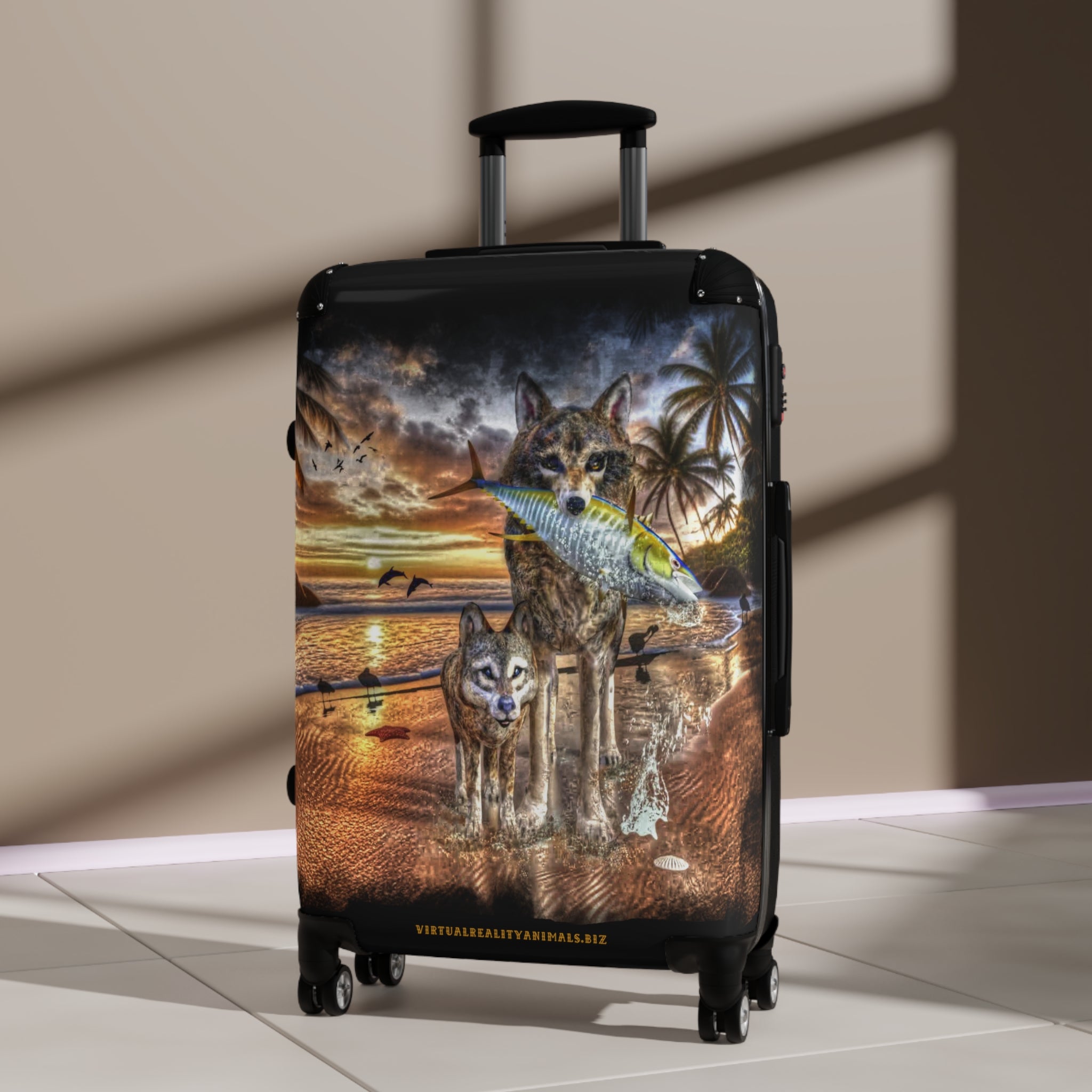 Anihowls™ Wolves on the Beach Suitcase in 3 sizes