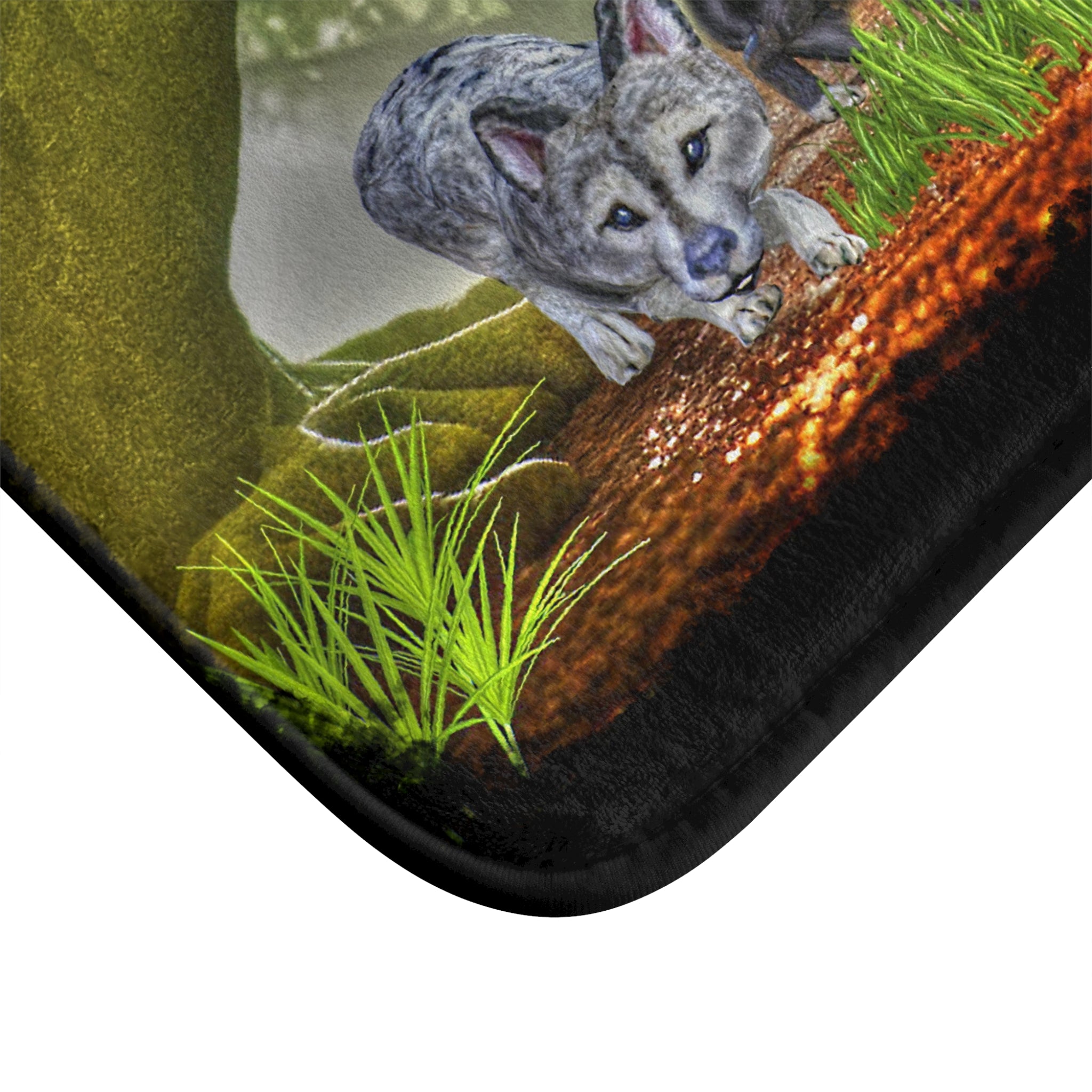Anihowls™ ~ WOLF PUPS EXPLORING Bath Mat