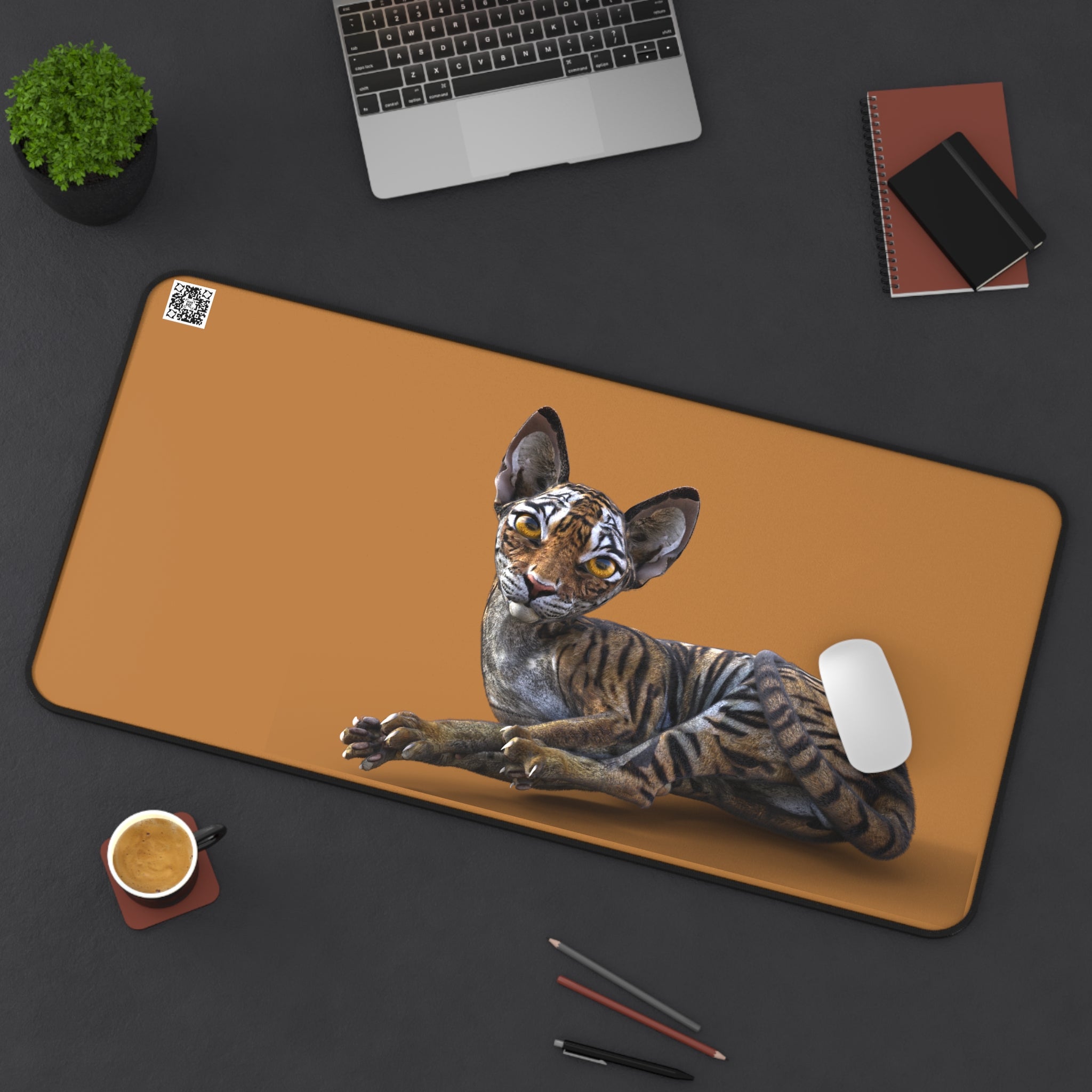 Tiger Sphynx Cat LOOKING AT YOU ~ Desk Mat