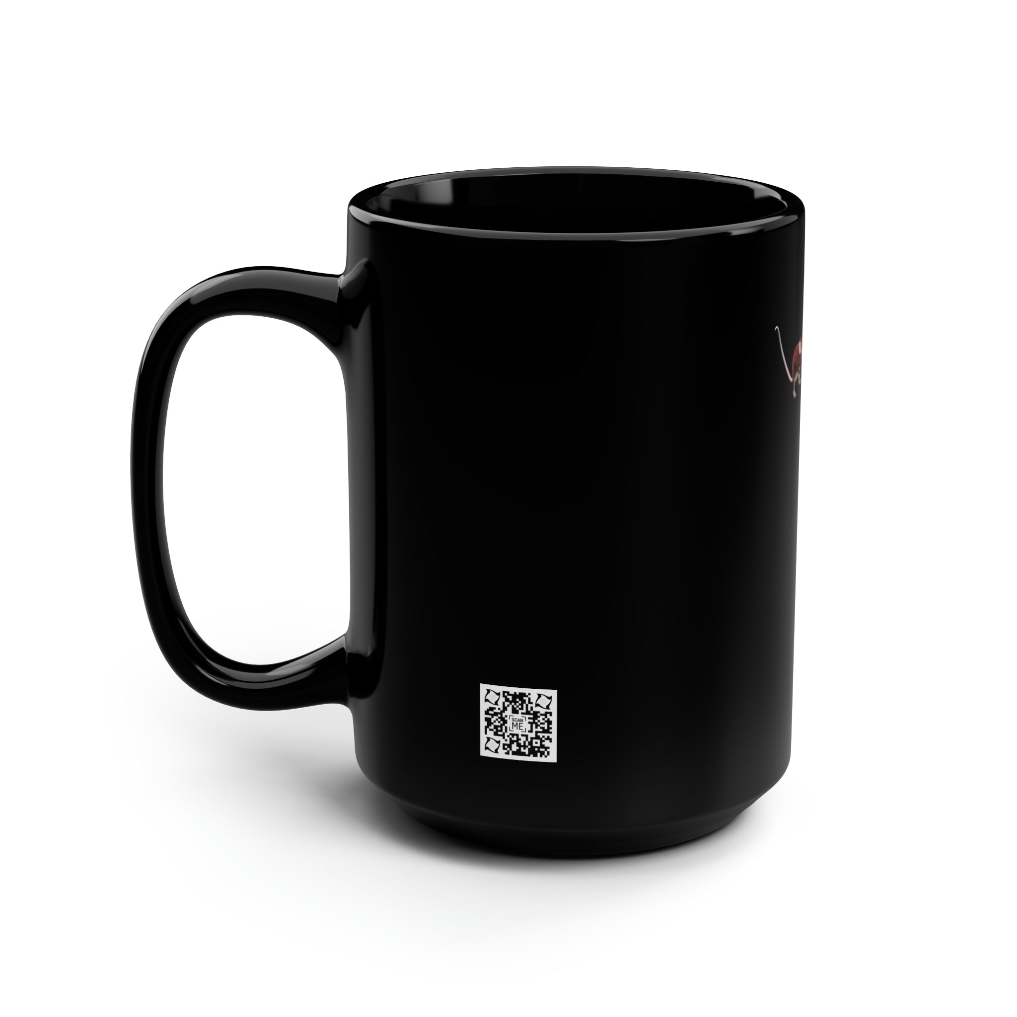 Tiger Sphinx Cat ~ 3 MICE, Black Mug, 15oz