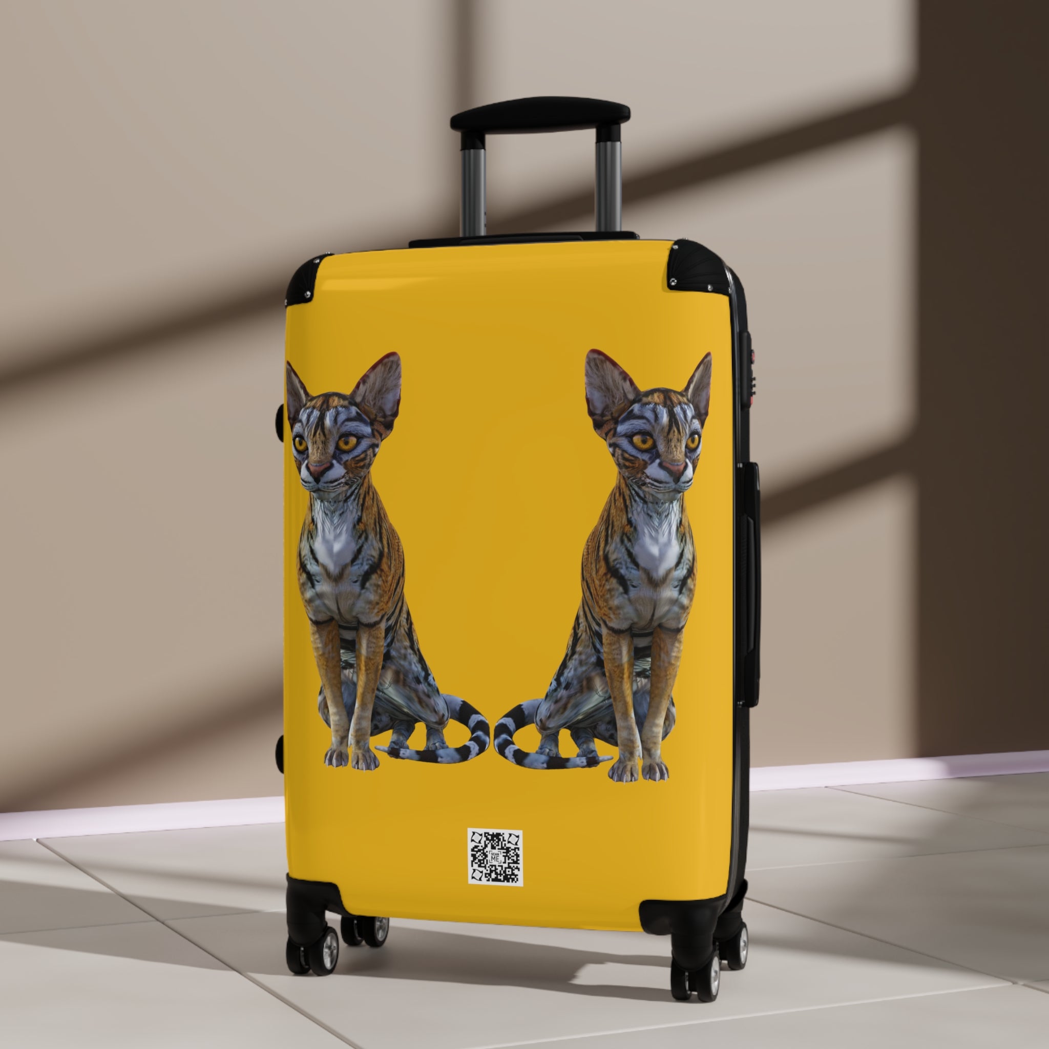Tiger Sphynx Cats DOUBLE DUTY Gold Suitcase in 3 sizes
