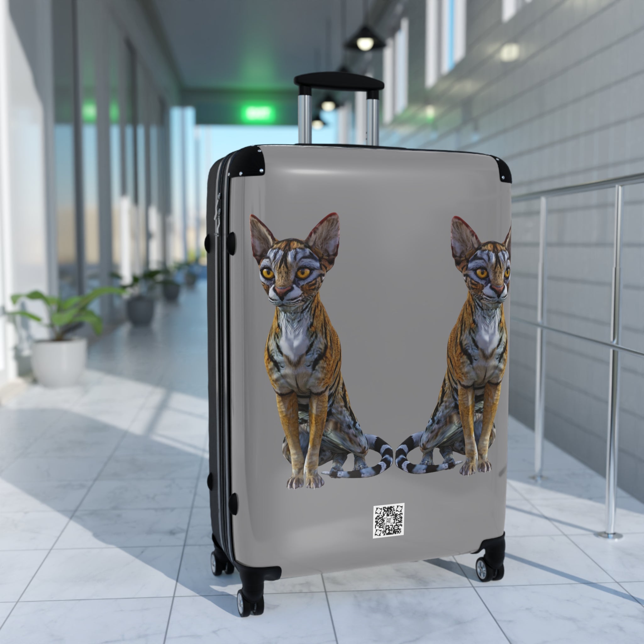 Tiger Sphynx Cats DOUBLE DUTY ~ GREY Suitcase, 3 sizes