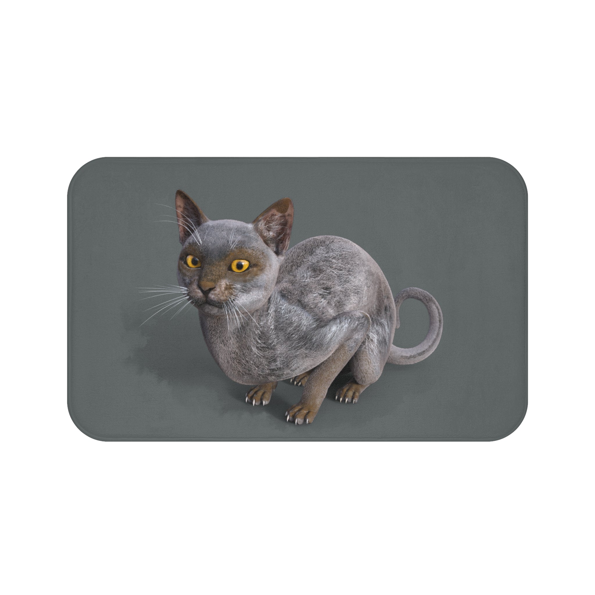 Werewolf Cat LOOKING AT YOU Bath Mat