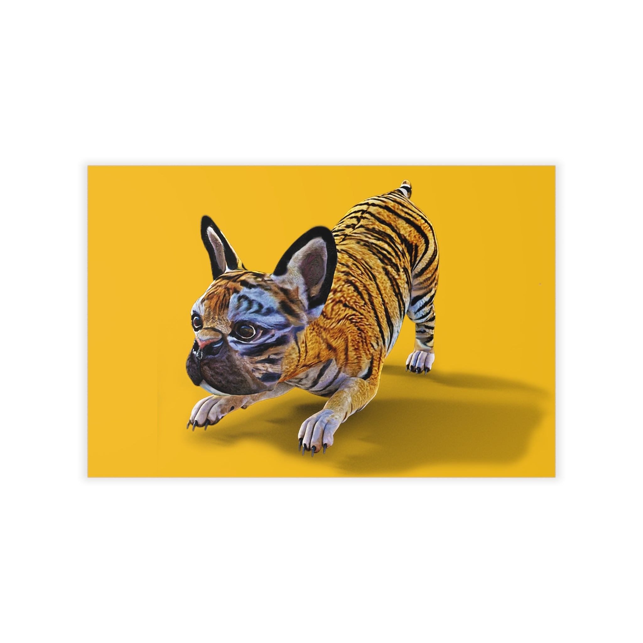 Tiger Frenchie (French Bulldog) AT PLAY ~ GOLD Wall Decal