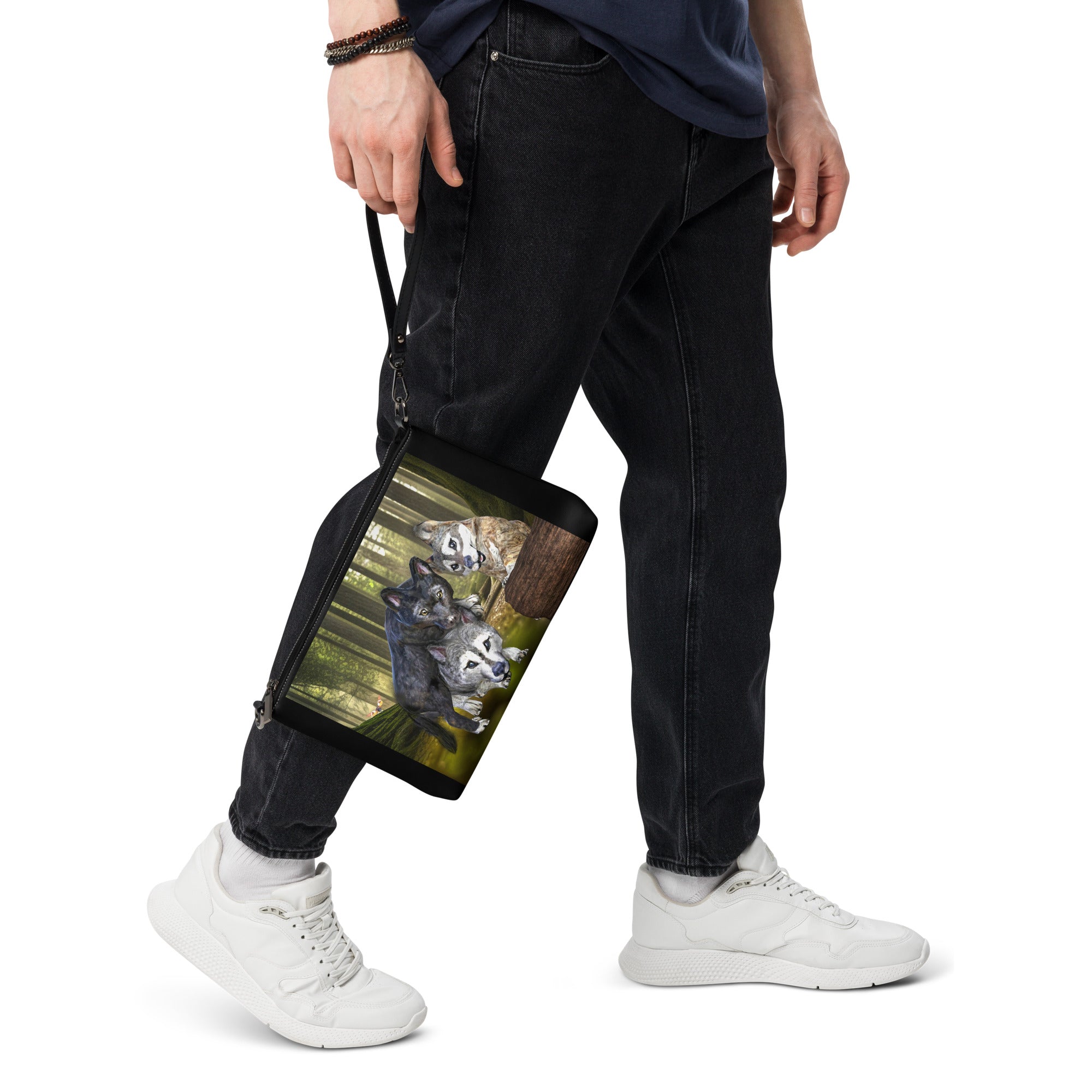 Anihowls™ Wolves ~ PUPS WITH CROWS Crossbody bag *LIMITED EDITION