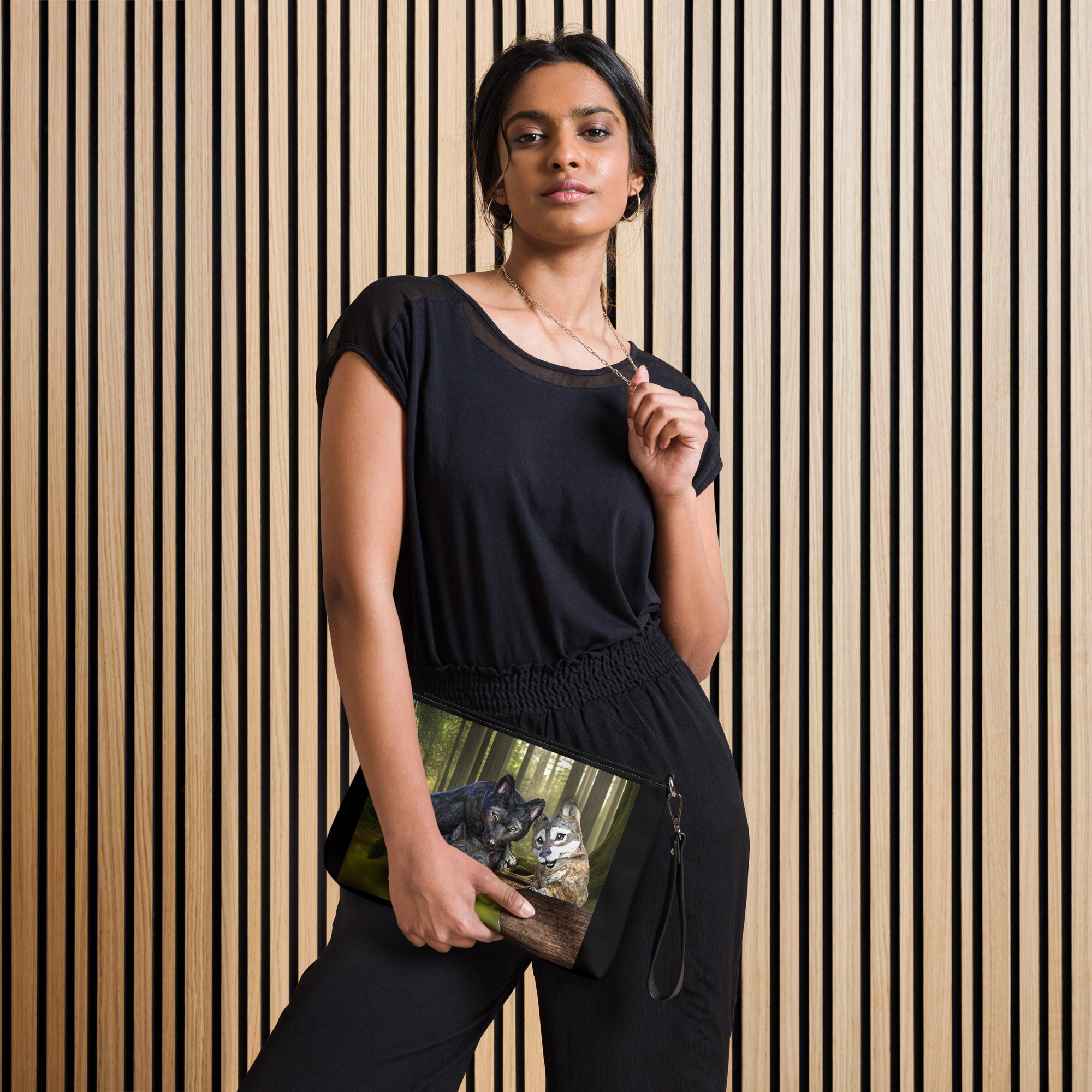 Anihowls™ Wolves ~ PUPS WITH CROWS Crossbody bag *LIMITED EDITION