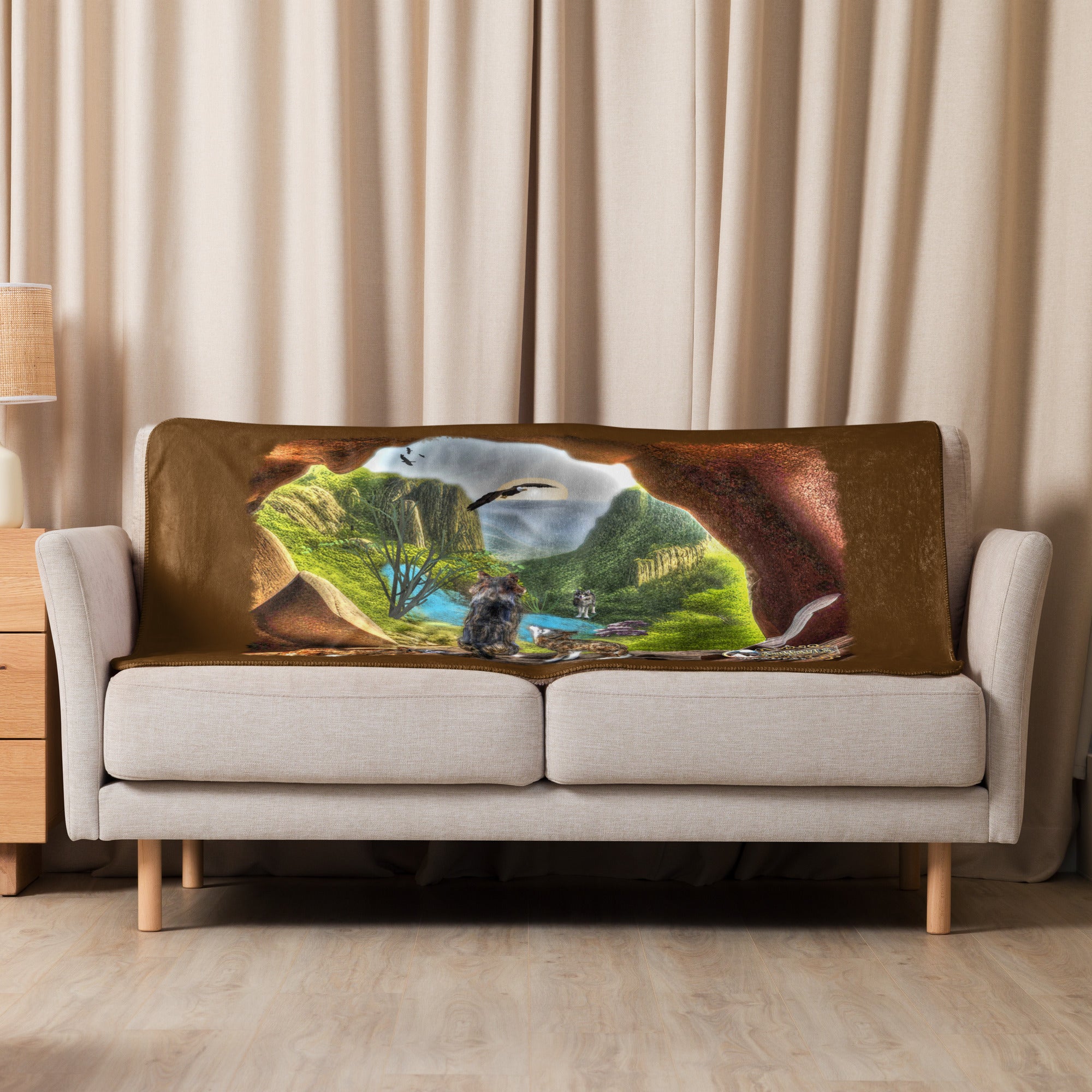 Anihowls™ Wolves ~ MOUNTAIN CAVE OVERLOOK blanket