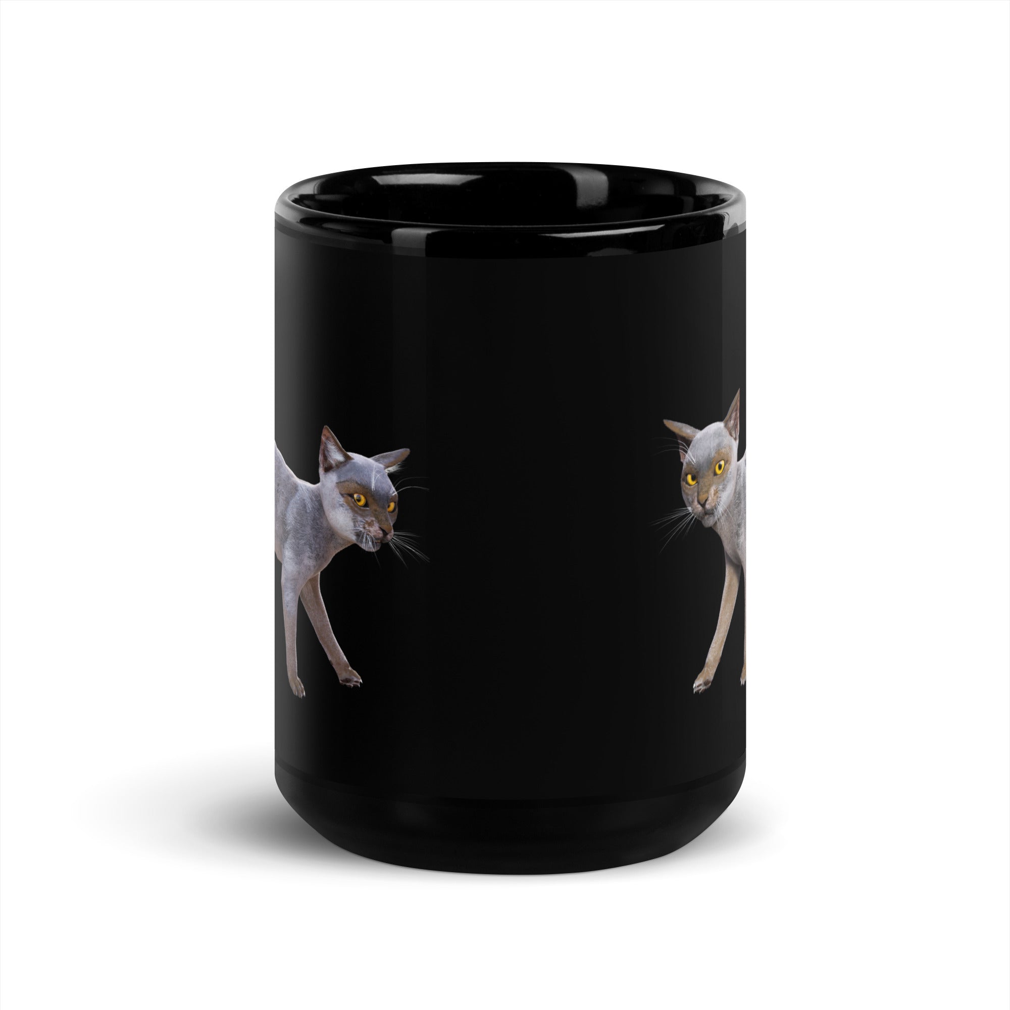 Werewolf Cat Black Glossy Mug ~ 11 & 15 oz