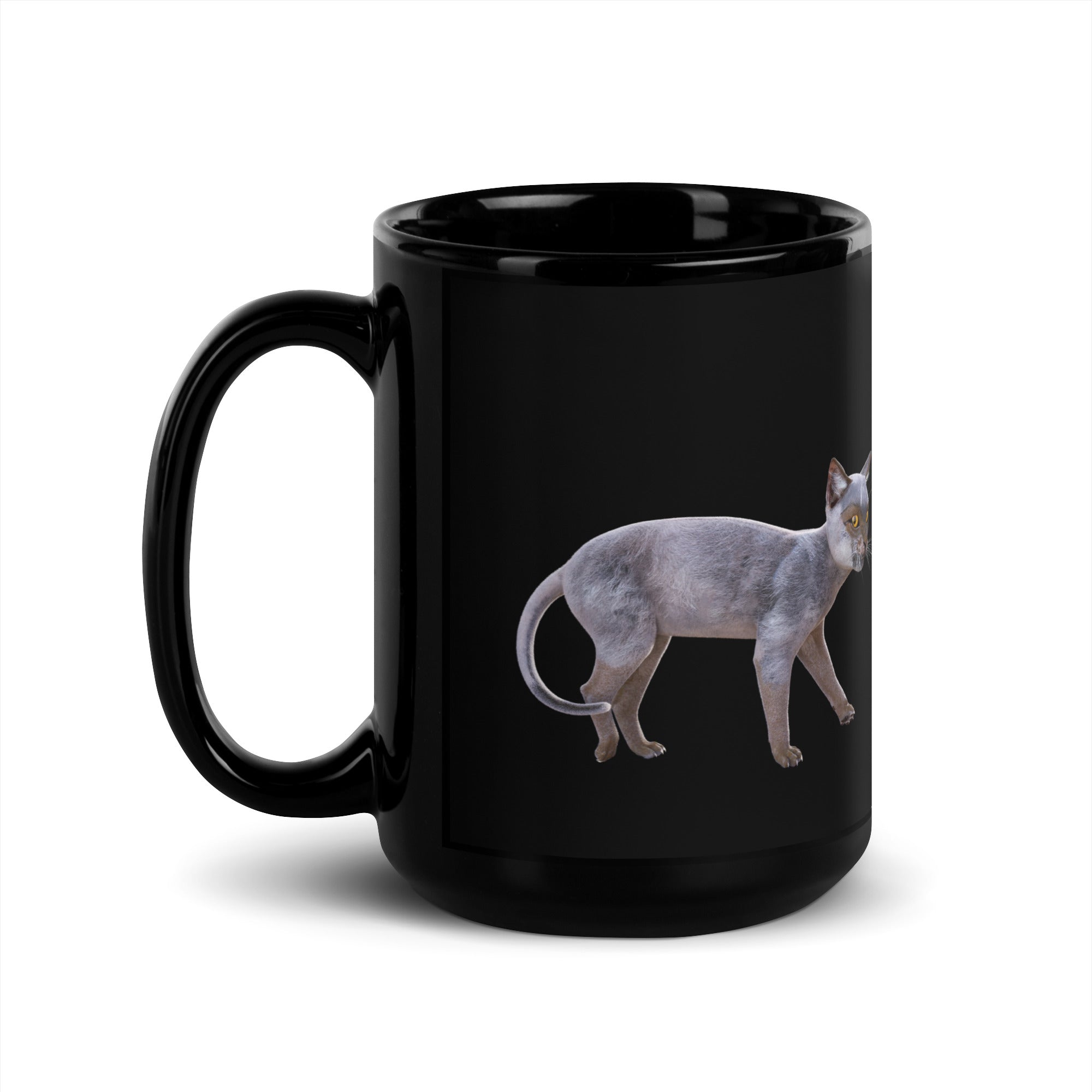 Werewolf Cat Black Glossy Mug ~ 11 & 15 oz
