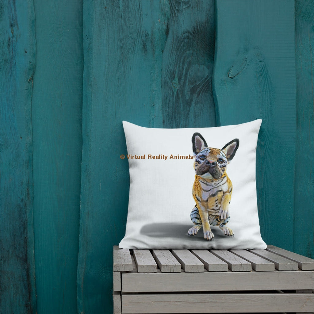 French Bulldog Decor (Tiger Frenchie) - Premium Designer Throw Pillows