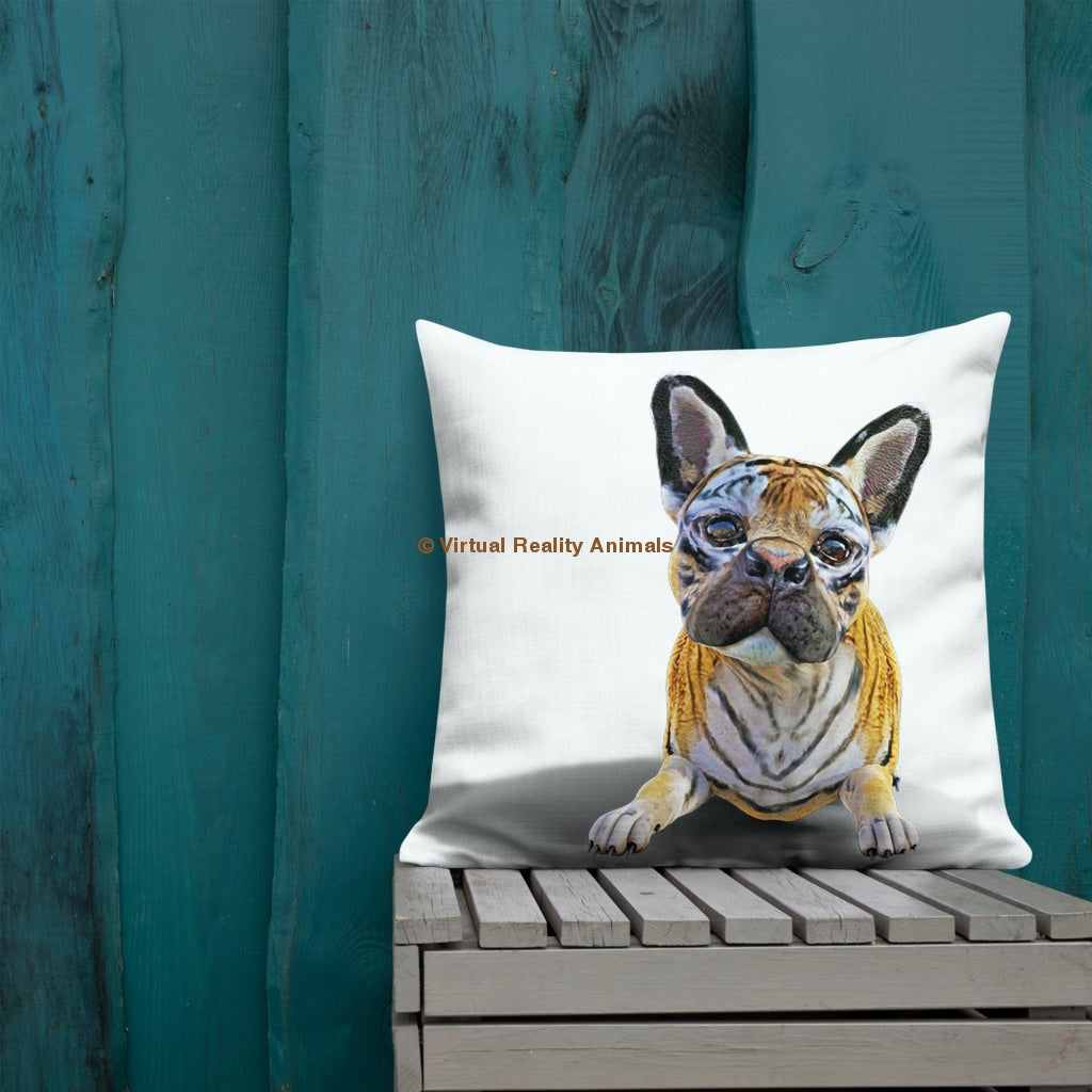 French Bulldog Decor (Tiger Frenchie) - Premium Designer Throw Pillows