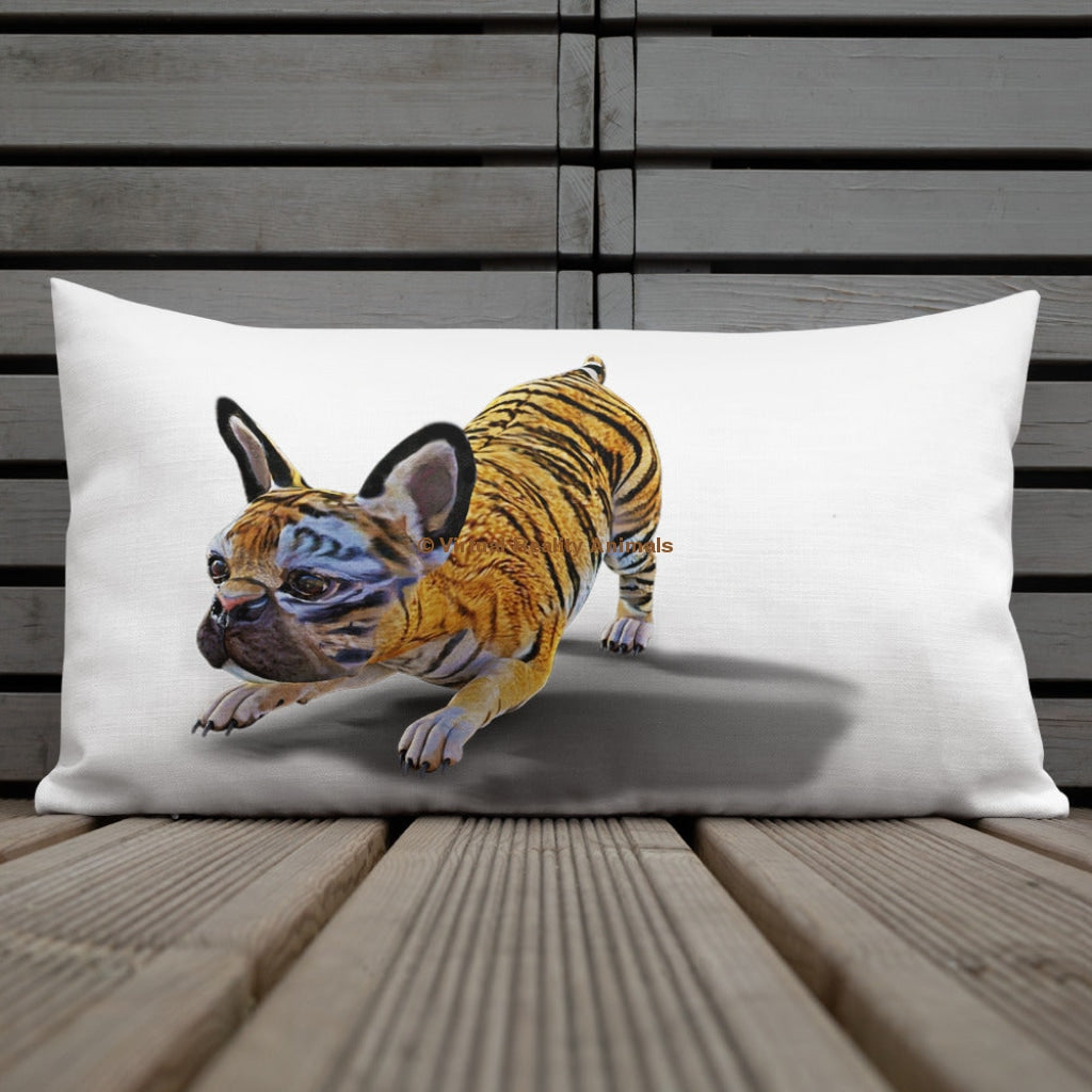 French Bulldog Decor (Tiger Frenchie) - Premium Designer Throw Pillows