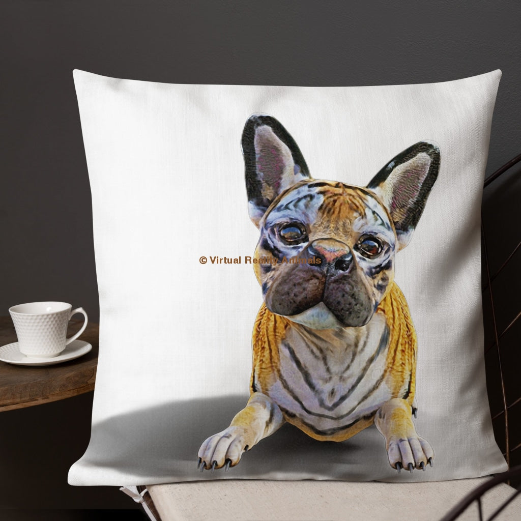 French Bulldog Decor (Tiger Frenchie) - Premium Designer Throw Pillows 22×22