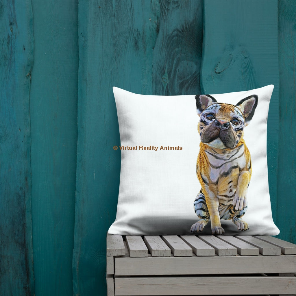 French Bulldog Decor (Tiger Frenchie) - Premium Designer Throw Pillows