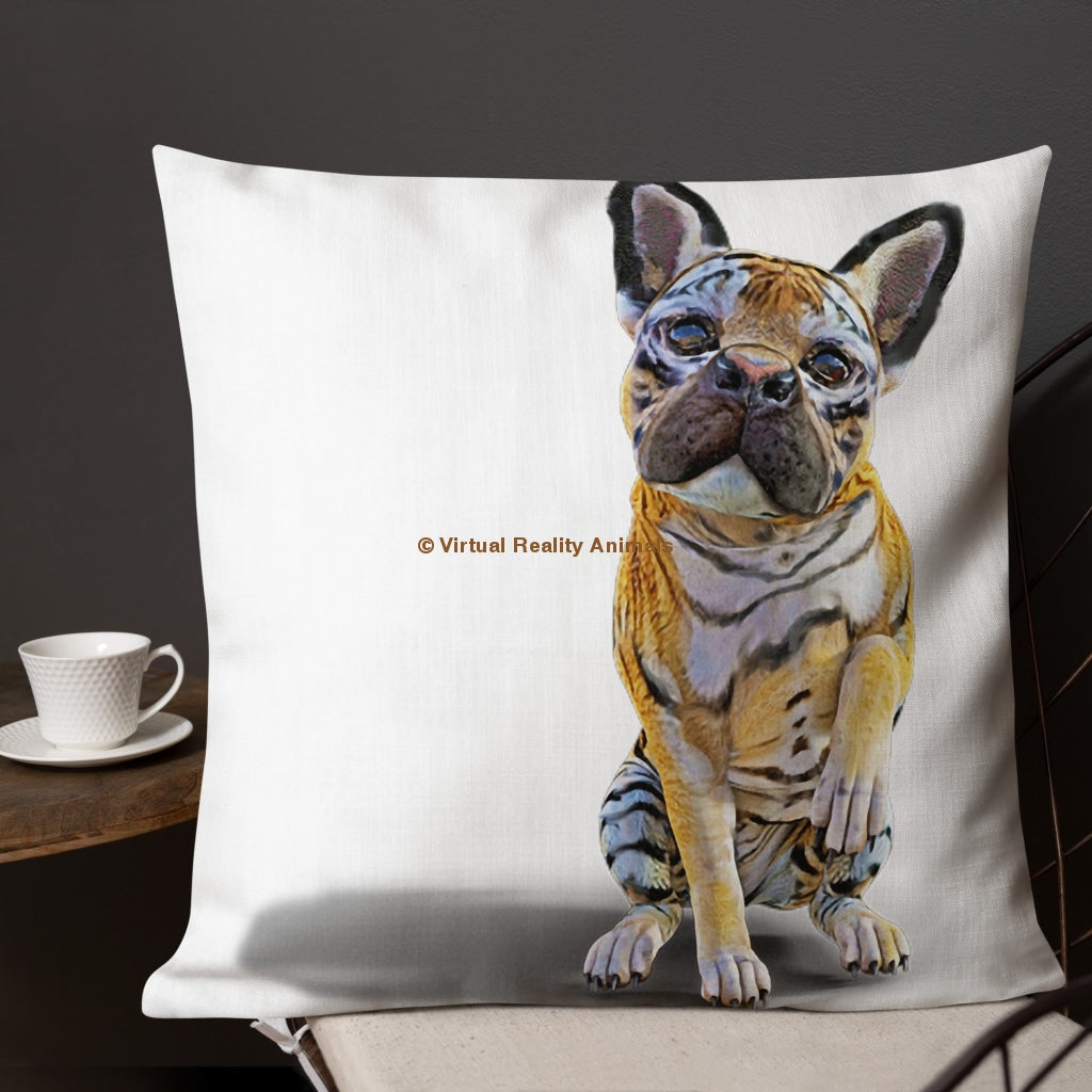 French Bulldog Decor (Tiger Frenchie) - Premium Designer Throw Pillows