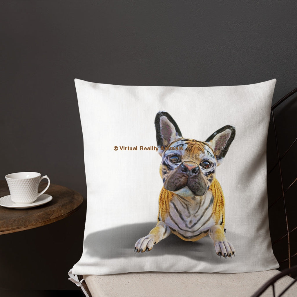 French Bulldog Decor (Tiger Frenchie) - Premium Designer Throw Pillows