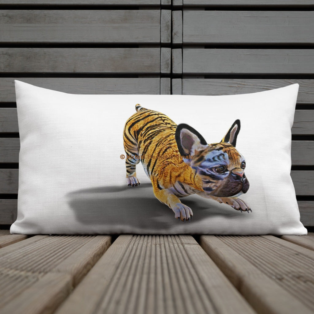 French Bulldog Decor (Tiger Frenchie) - Premium Designer Throw Pillows