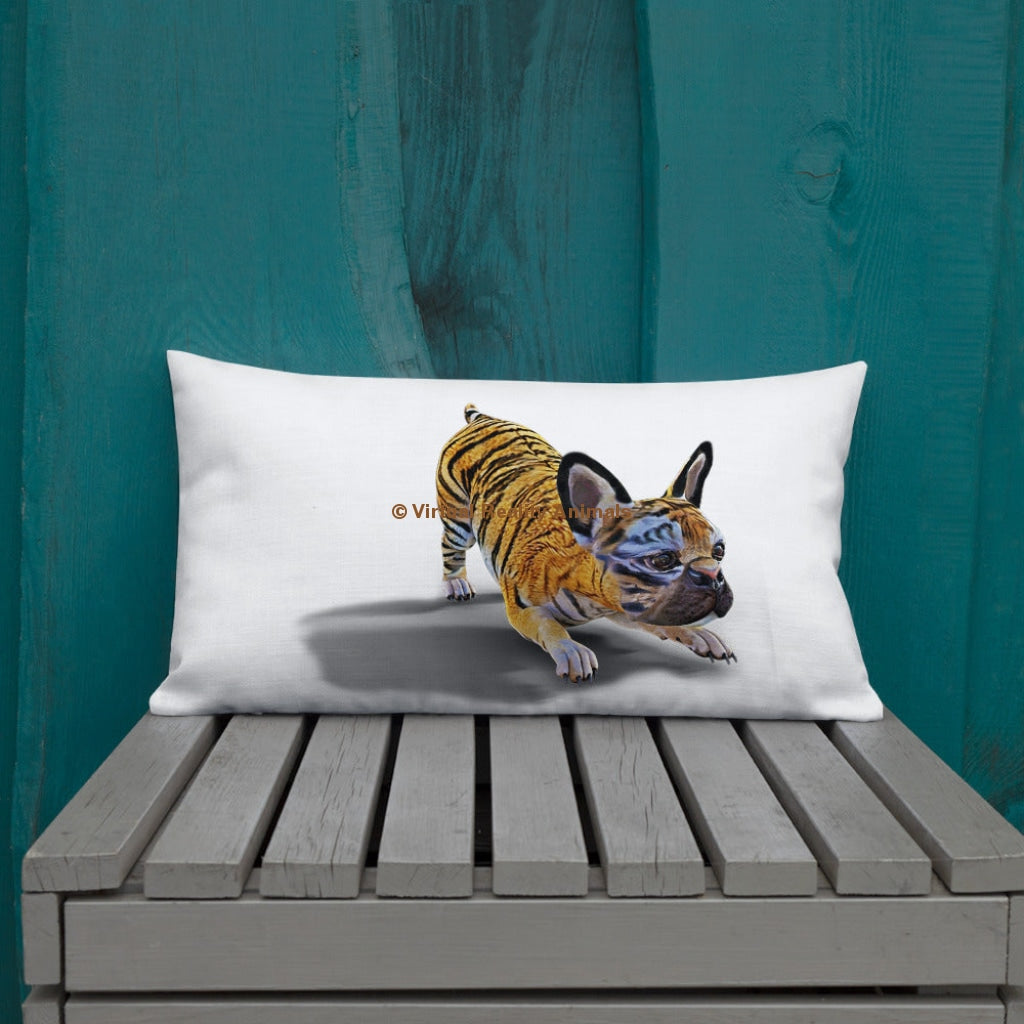 French Bulldog Decor (Tiger Frenchie) - Premium Designer Throw Pillows