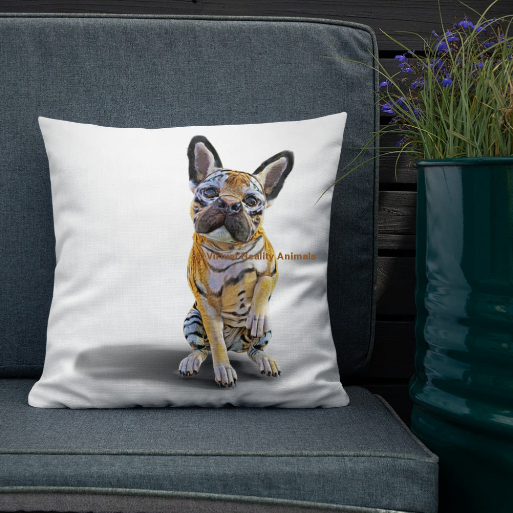 French Bulldog Decor (Tiger Frenchie) - Premium Designer Throw Pillows