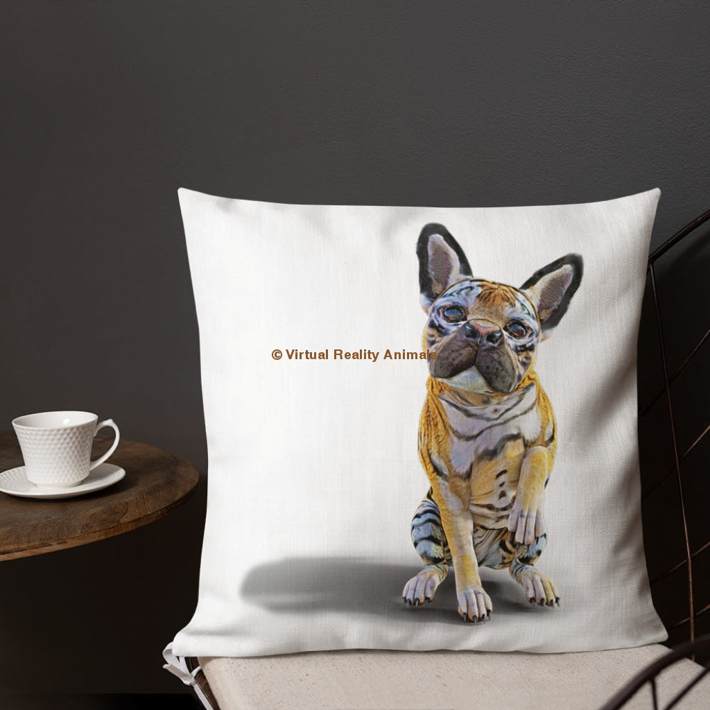 French Bulldog Decor (Tiger Frenchie) - Premium Designer Throw Pillows