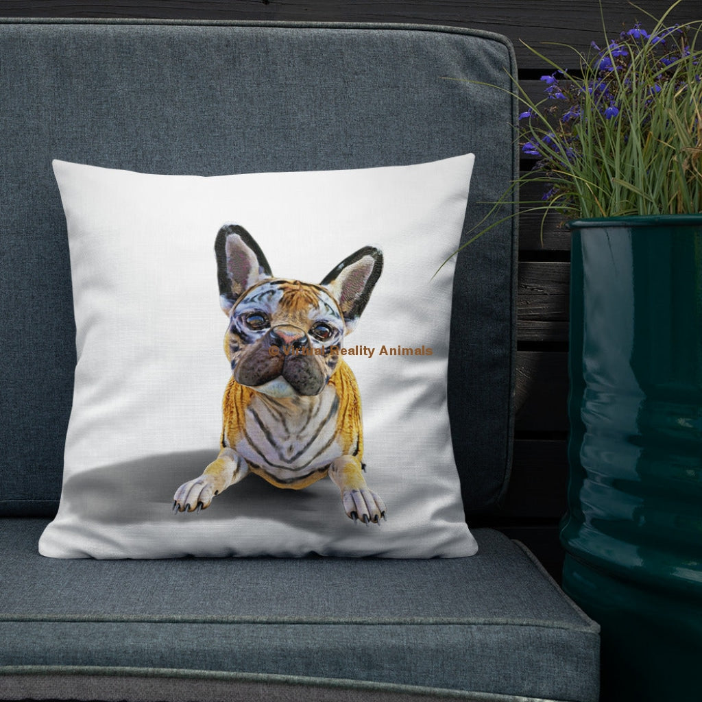 French Bulldog Decor (Tiger Frenchie) - Premium Designer Throw Pillows