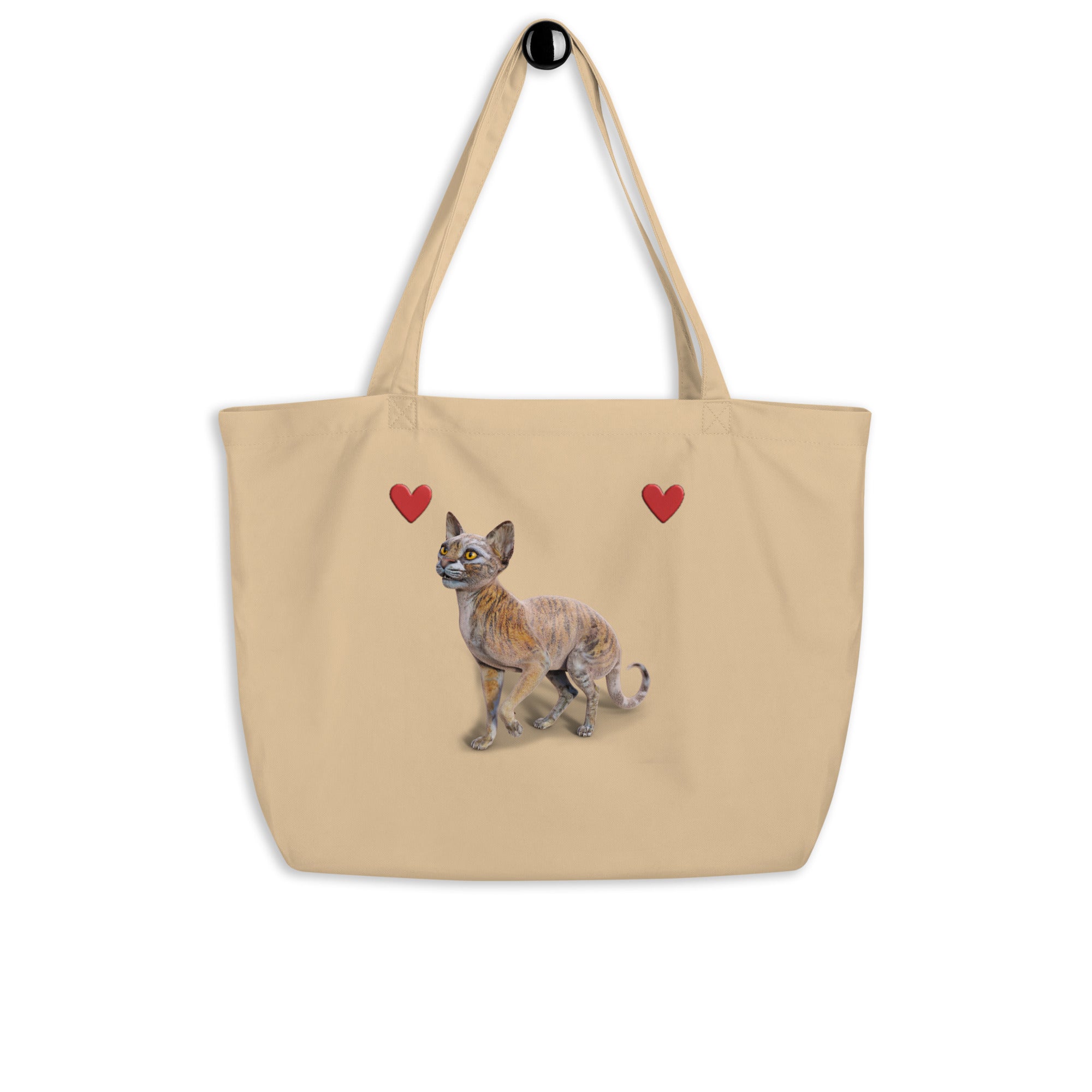 Frosted Tiger Sphynx Cat - Large animal print Tote bag