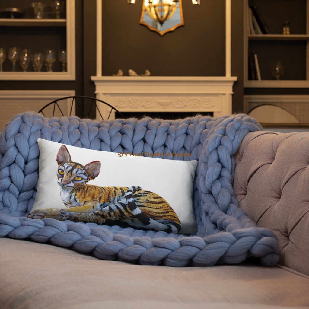 Tiger Sphynx Cat Art - Designer Throw Pillows