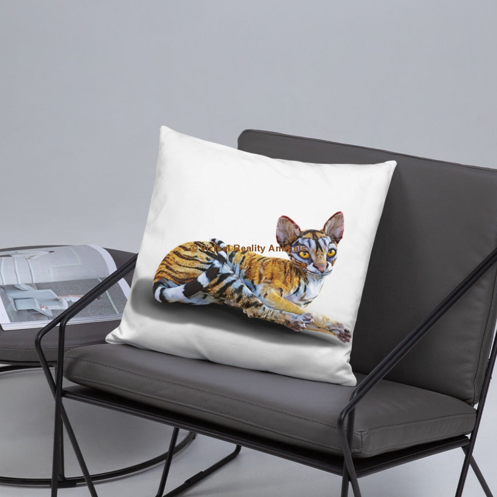 Tiger Sphynx Cat Art - Designer Throw Pillows