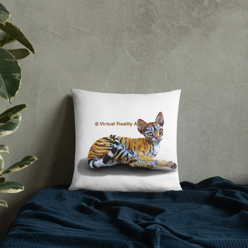 Tiger Sphynx Cat Art - Designer Throw Pillows