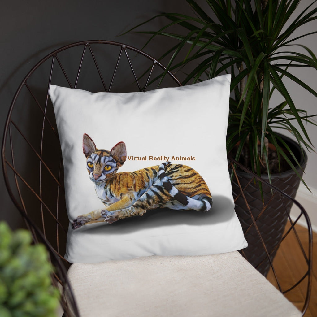 Tiger Sphynx Cat Art - Designer Throw Pillows