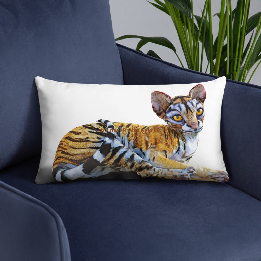 Tiger Sphynx Cat Art - Designer Throw Pillows