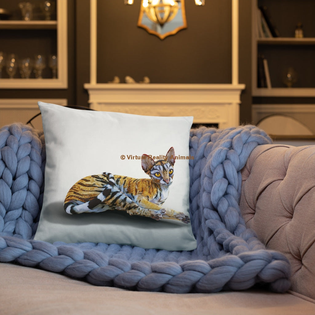 Tiger Sphynx Cat Art - Designer Throw Pillows