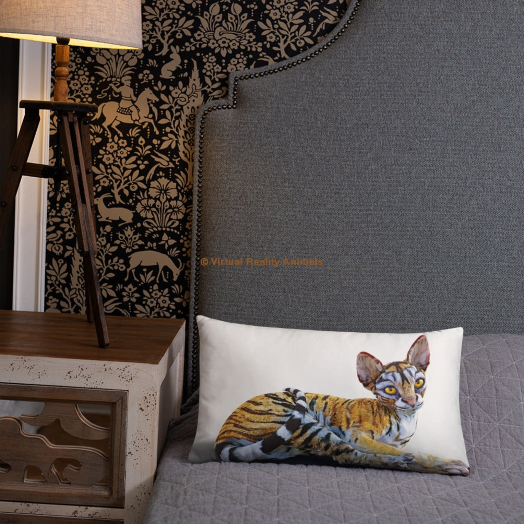 Tiger Sphynx Cat Art - Designer Throw Pillows