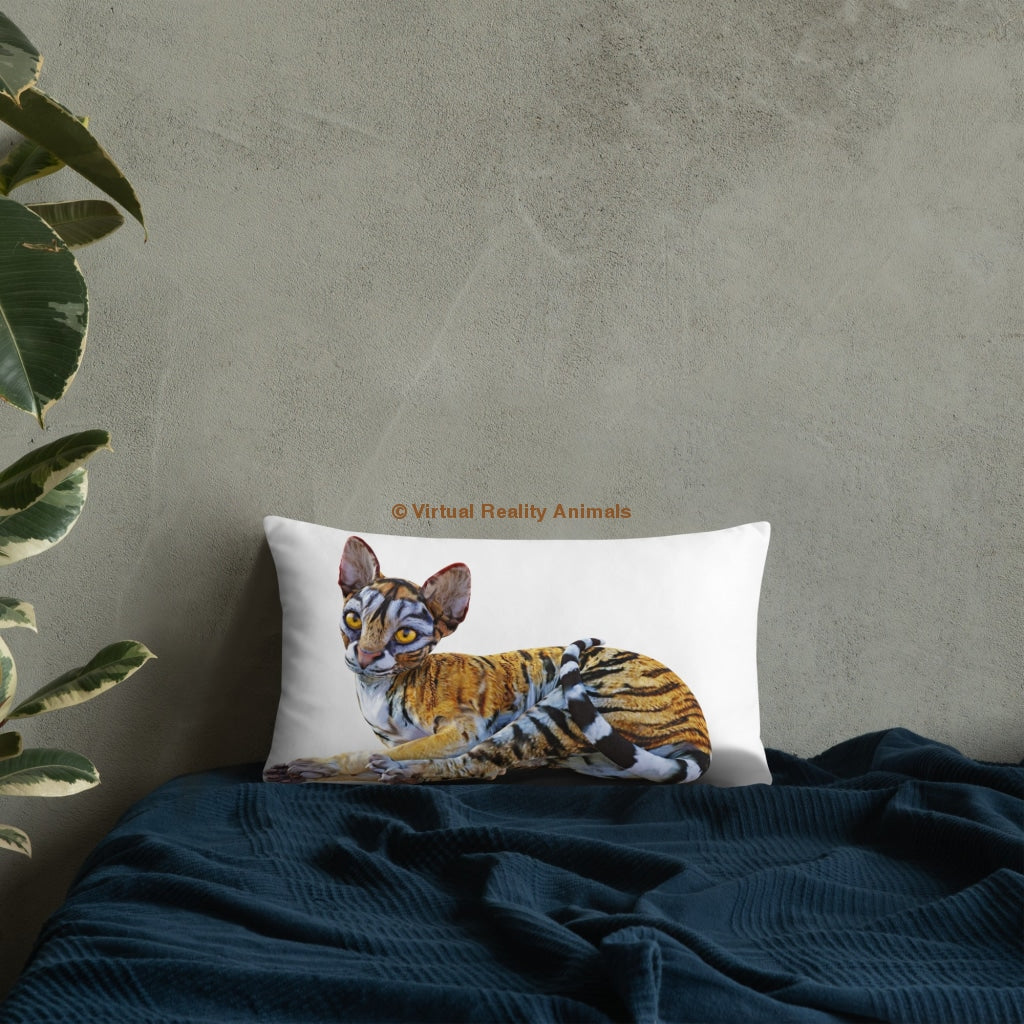 Tiger Sphynx Cat Art - Designer Throw Pillows