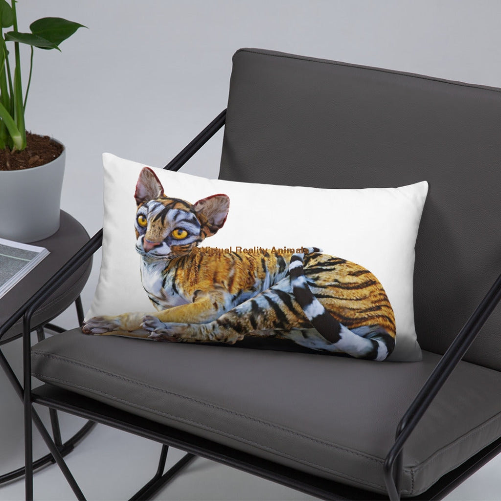 Tiger Sphynx Cat Art - Designer Throw Pillows