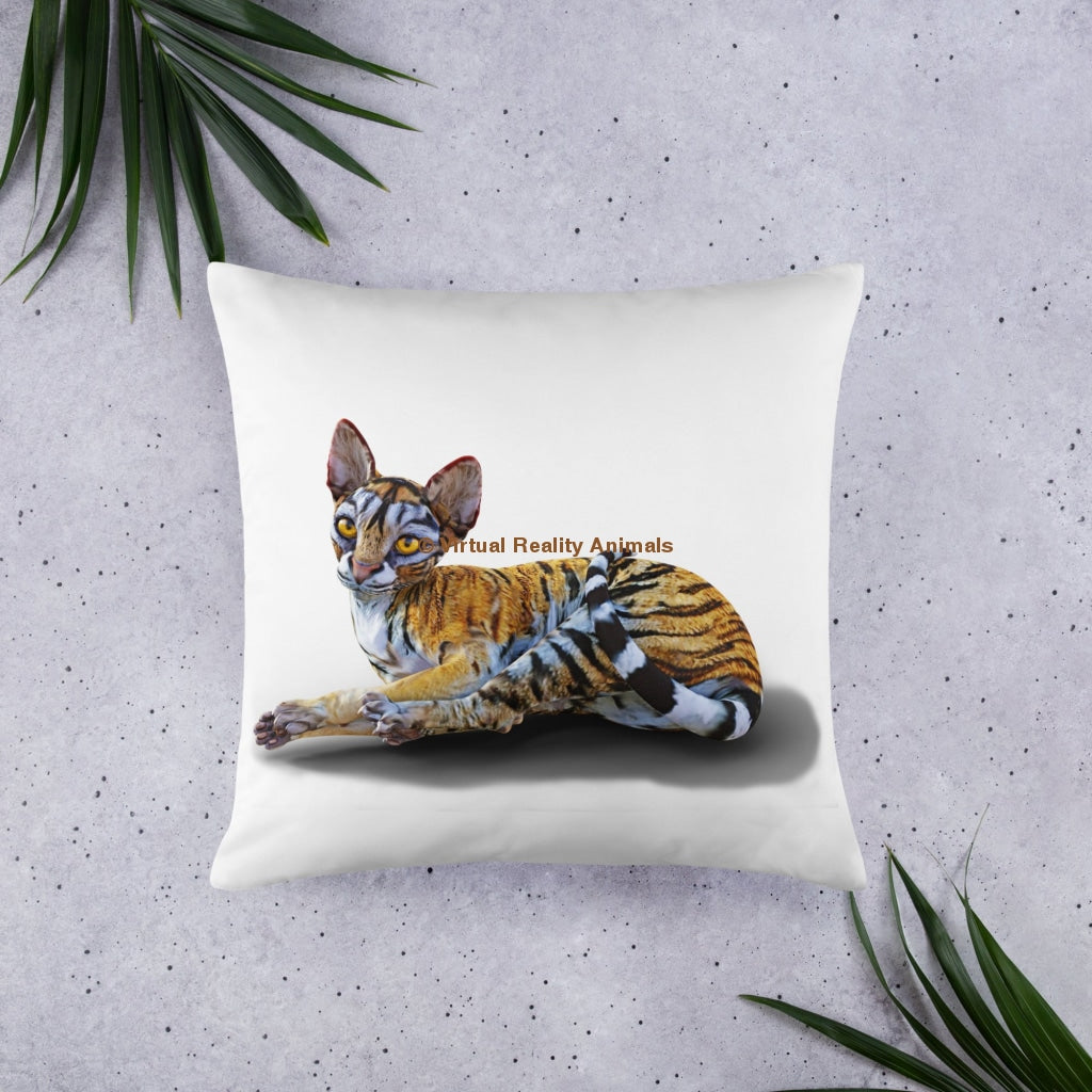 Tiger Sphynx Cat Art - Designer Throw Pillows 22×22