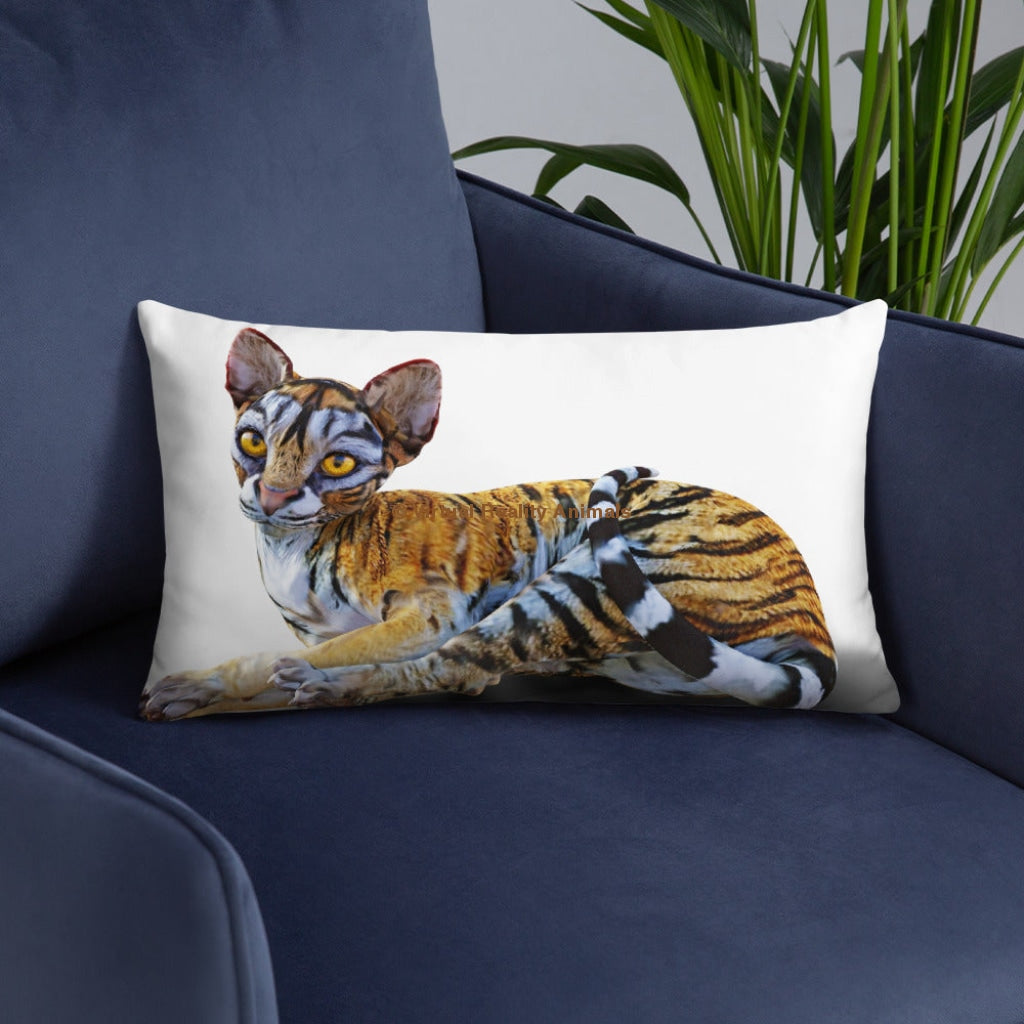 Tiger Sphynx Cat Art - Designer Throw Pillows