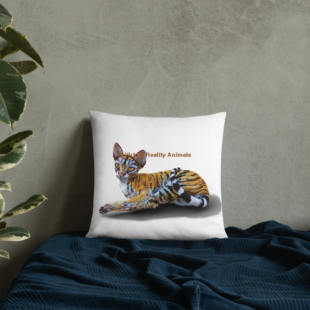 Tiger Sphynx Cat Art - Designer Throw Pillows