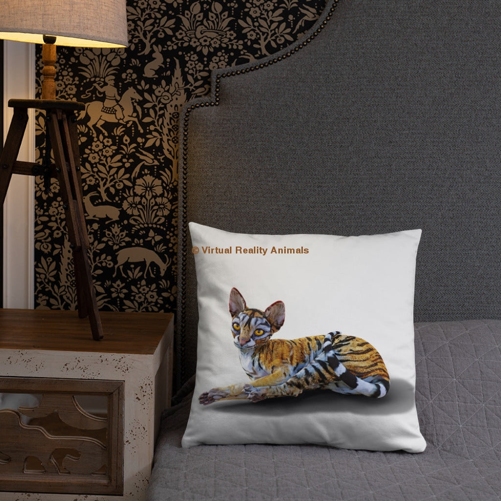 Tiger Sphynx Cat Art - Designer Throw Pillows
