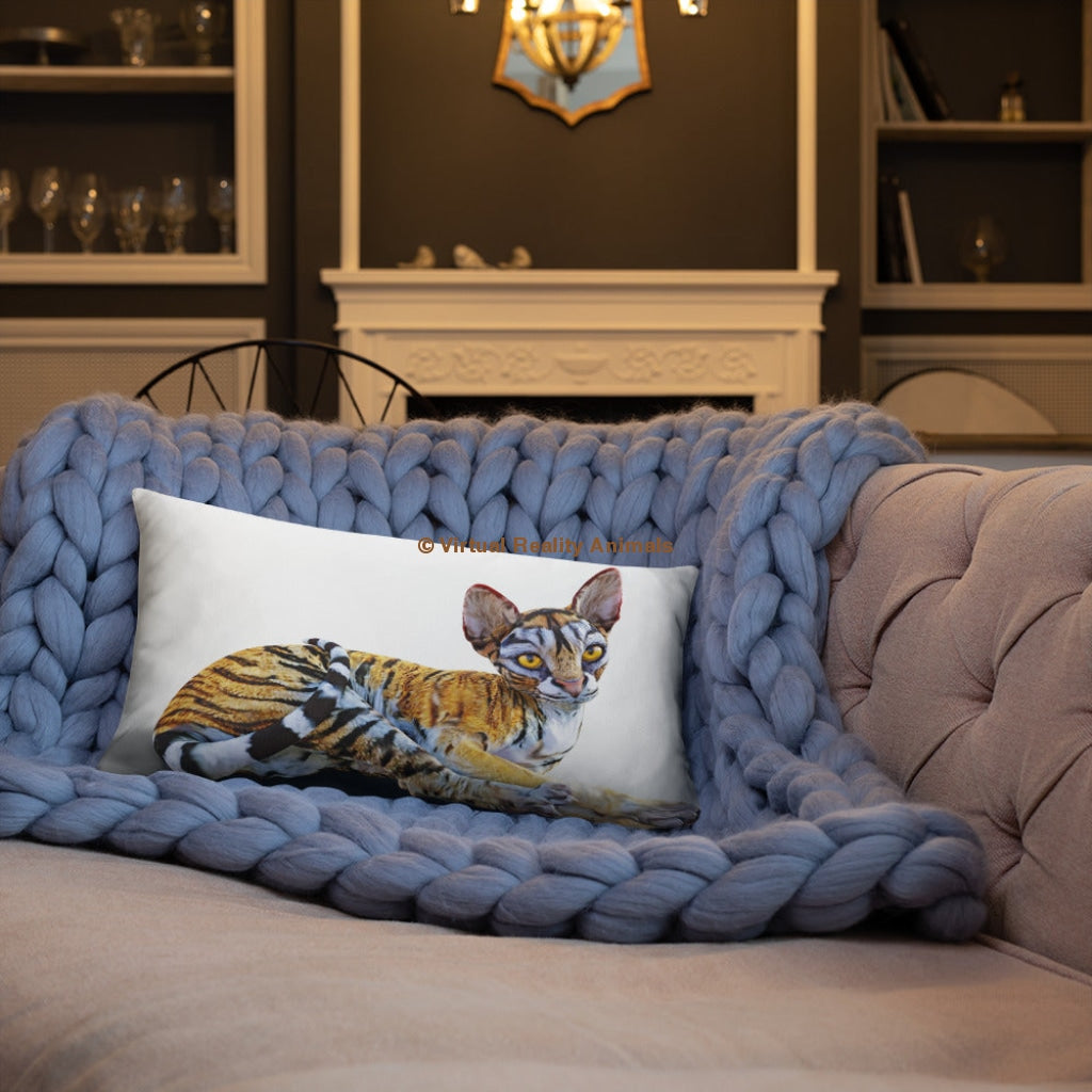 Tiger Sphynx Cat Art - Designer Throw Pillows
