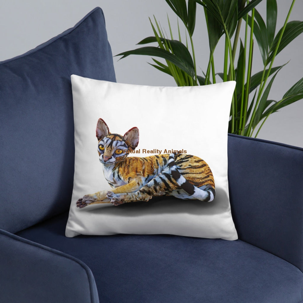 Tiger Sphynx Cat Art - Designer Throw Pillows