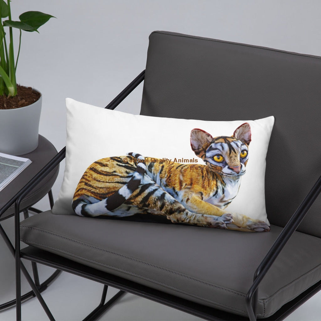 Tiger Sphynx Cat Art - Designer Throw Pillows