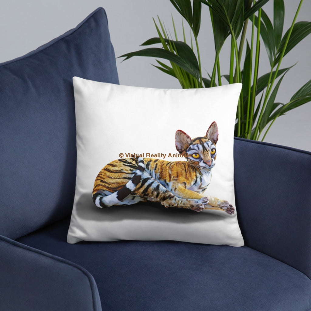 Tiger Sphynx Cat Art - Designer Throw Pillows