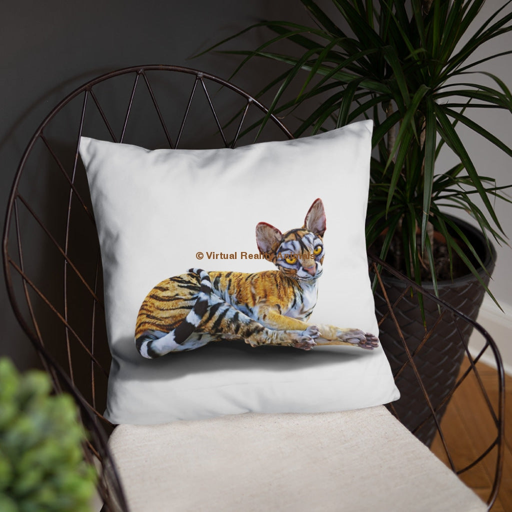 Tiger Sphynx Cat Art - Designer Throw Pillows