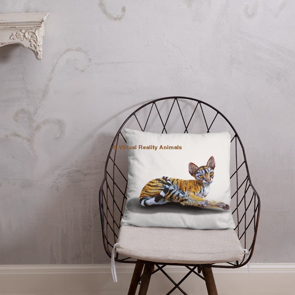 Tiger Sphynx Cat Art - Designer Throw Pillows