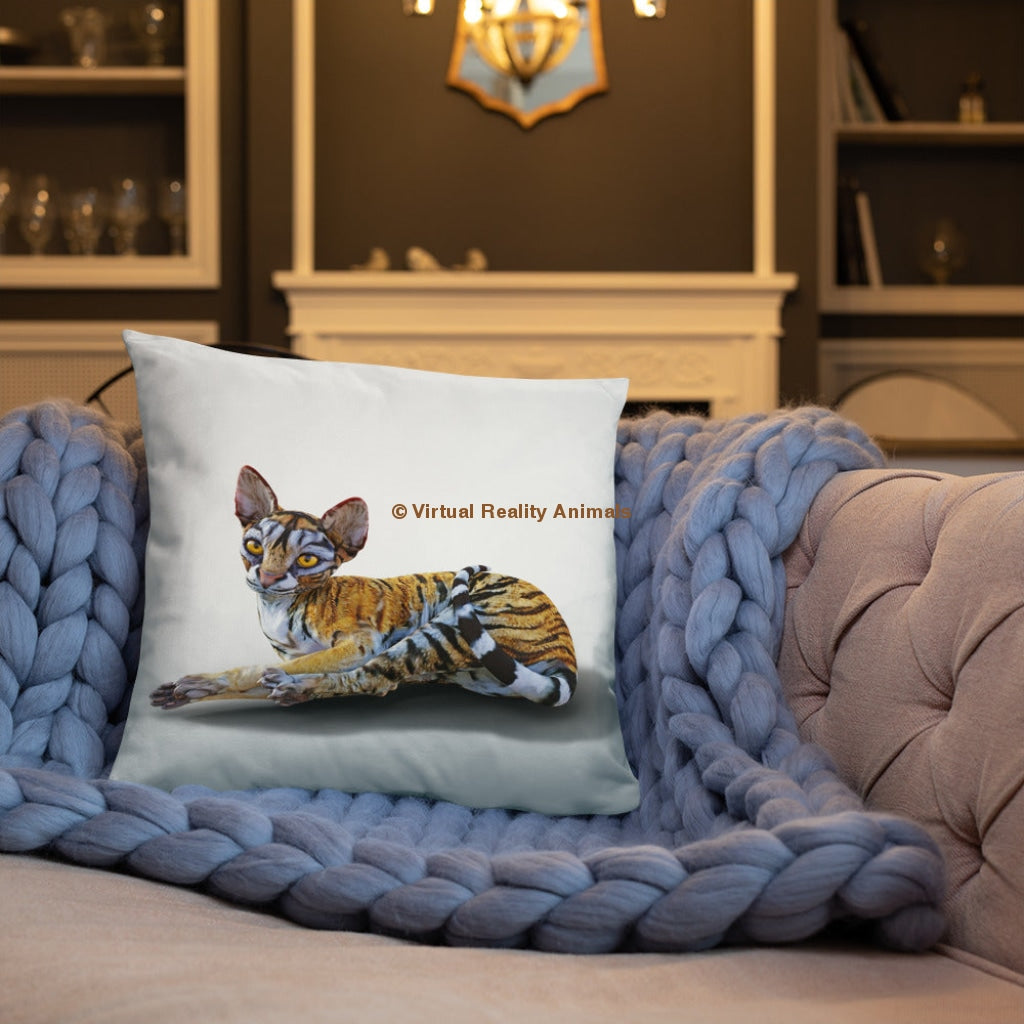 Tiger Sphynx Cat Art - Designer Throw Pillows