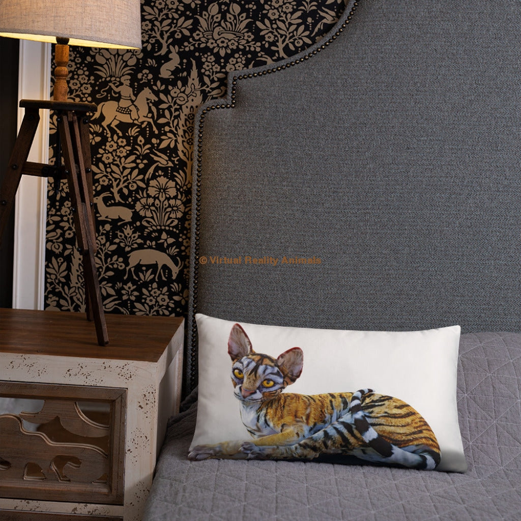 Tiger Sphynx Cat Art - Designer Throw Pillows
